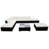 vidaXL Set Divani da Giardino 8 pz con Cuscini in Polyrattan Marrone
