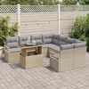 vidaXL Set Divano da Giardino 9 pcs Beige e Grigio Chiaro polyrattan