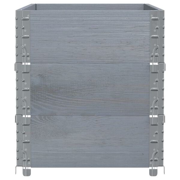 vidaXL Fioriera da Giardino Grigia 40x40x78 cm Legno Massello di Pino