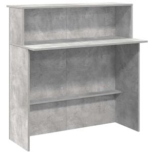 vidaXL Banco Reception Grigio Cemento 100x50x103,5cm Legno Multistrato