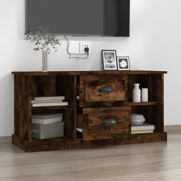 vidaXL Mobile Porta TV Rovere Fumo 99,5x35,5x48cm in Legno Multistrato
