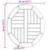 vidaXL Piano Tavolo in Legno Massello di Teak Rotondo 2,5 cm 50 cm