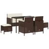 vidaXL Set da Pranzo da Giardino 6pz con Cuscini in Polyrattan Marrone