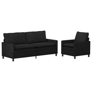 vidaXL Set di divani 2 pz Nero Velluto