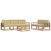 vidaXL Set di divani da esterno 6 pz Bianco e Beige