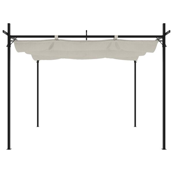 vidaXL Pergola con Tetto Retrattile Crema 295x292x230 cm
