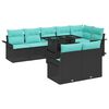 vidaXL Set Divano da Giardino con cuscino 9 pcs Nero Poly Rattan