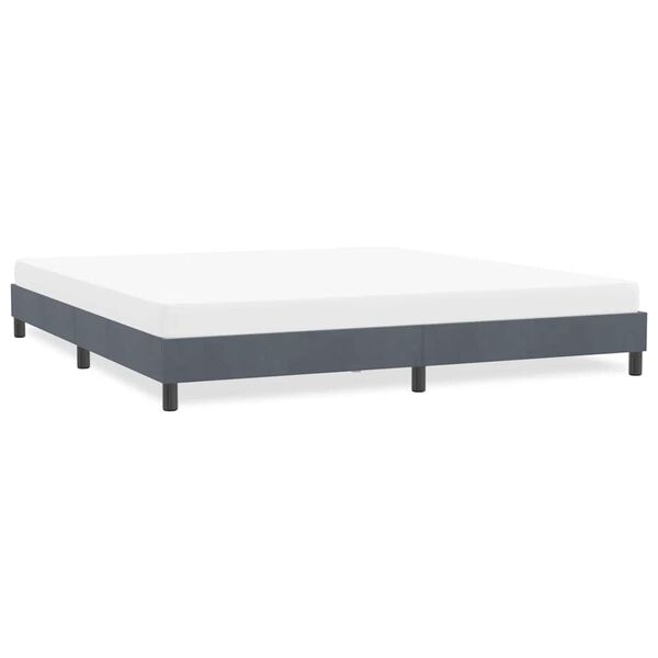 vidaXL Giroletto senza Materasso Grigio Scuro 180x210 cm Velluto