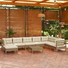 vidaxL Set Salotto Giardino 9pz con Cuscini Marrone Ambra Legno Pino