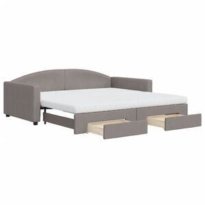 vidaXL Divano Letto Estraibile con Cassetti Tortora 100x200 cm Tessuto
