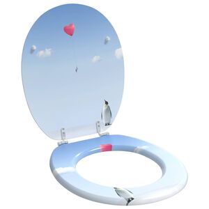vidaXL Sedile del WC Blu 44 x 38 cm Pannello MDF