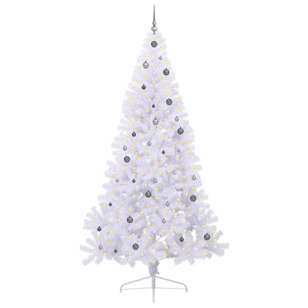 vidaXL Albero di Natale artificiale Bianco 240 cm PVC e Acciaio