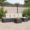 vidaXL Set Divano da Giardino con cuscino 6 pcs Nero Poly Rattan