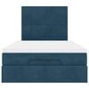 vidaXL Struttura Letto Pouf con Materassi Blu Scuro 120x200 cm Velluto