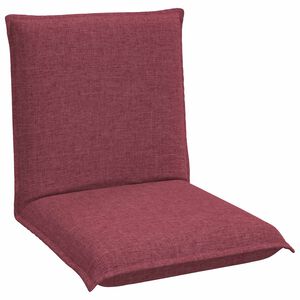 vidaXL Sedia a pavimento regolabile Rosso Vino Tessuto