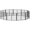 vidaXL Cancello per cani 10 pcs Nero 80 x 60 cm Acciaio zincato
