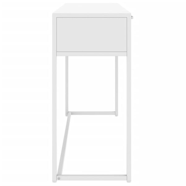 vidaXL Tavolo Consolle Bianco 106x35x75 cm in Acciaio