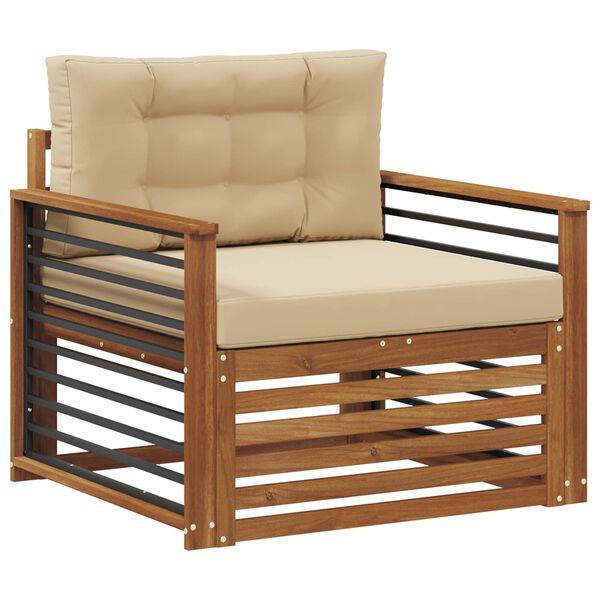 vidaXL Set di divani da esterno Legno di Acacia Massello e Poliestere