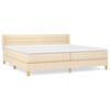 vidaXL Giroletto a Molle con Materasso Crema 200x200 cm in Tessuto