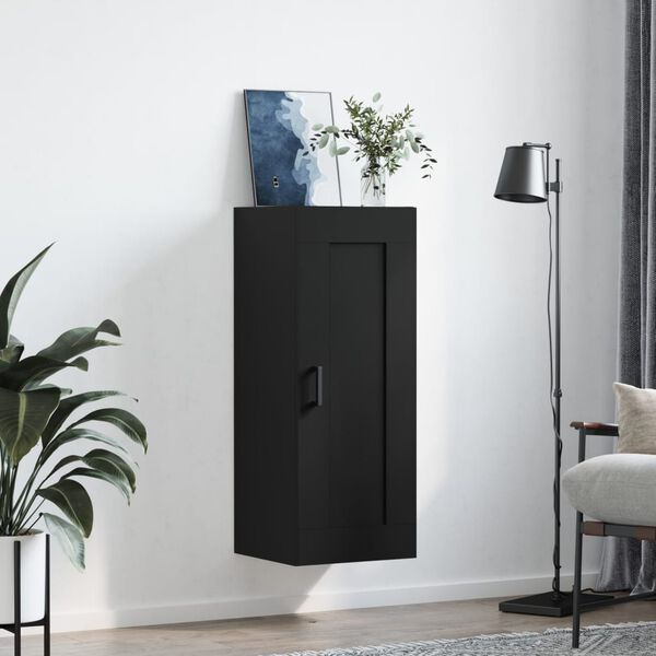 vidaXL Armadietto a Muro Nero 34,5x34x90 cm in Legno Multistrato