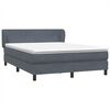 vidaXL Giroletto a Molle con Materasso Grigio Scuro 160x210 cm Velluto