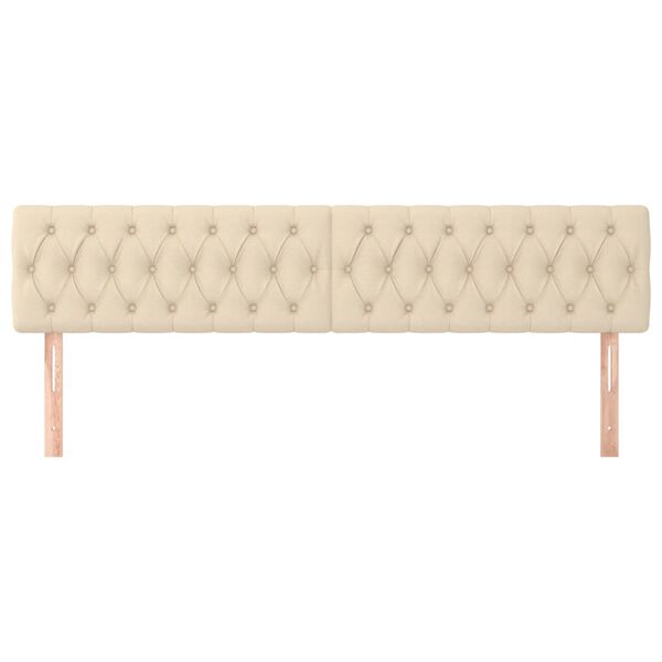 vidaXL Testiera 2 pz Crema 90 x 7 x 78/88 cm in Tessuto