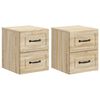 vidaXL Mobiletto da notte a muro 2 pz Rovere Sonoma 34,5 x 33 x 40 cm
