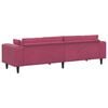 vidaXL Divano con cuscino Rosso Vino 250 x 77 x 76 cm Velluto