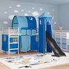 vidaXL Struttura del letto loft per bambini Bianco e Blu 99,5 x 190 cm