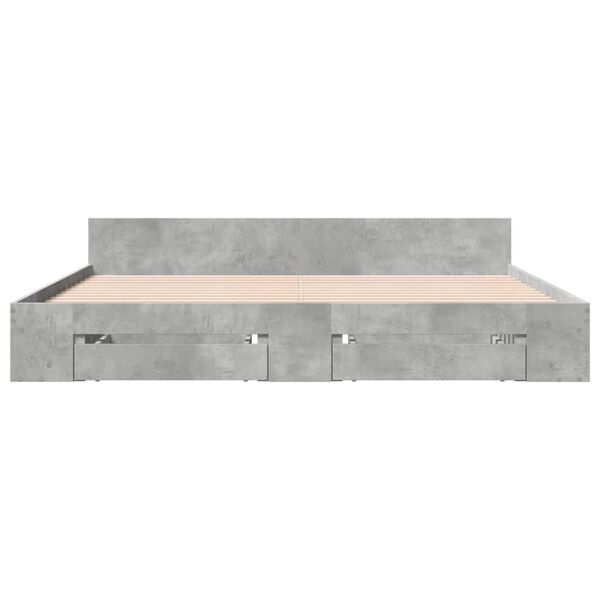 vidaXL Giroletto Cassetti Grigio Cemento 200x200 cm Legno Multistrato