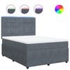 vidaXL Giroletto a Molle con Materasso Grigio Scuro 140x190 cm Velluto