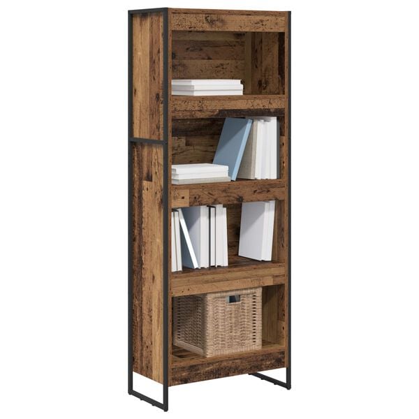 vidaXL Armadio per Libri Legno vecchio 80 x 30 x 155 cm