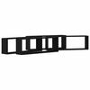 vidaXL Scaffali da parete 4 pz Rovere Nero 80 x 15 x 26 cm