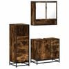 vidaXL Set Mobili da Bagno 3 pz Rovere Fumo in Legno Multistrato