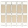 vidaXL Divisorio a 5 Pannelli Crema 175x165 cm in Tessuto