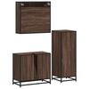 vidaXL Set Mobili da Bagno 3 pz Rovere Marrone in Legno Multistrato
