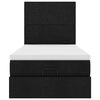vidaXL Struttura Letto Pouf con Materasso Nero 90x190 cm in Tessuto