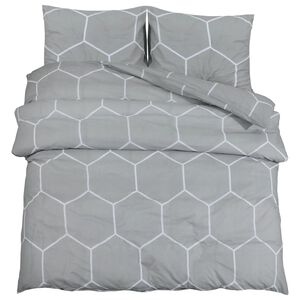 vidaXL Set Copripiumino Grigio 240x220 cm in Cotone