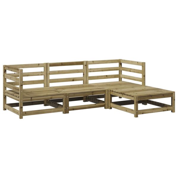 vidaXL Set Divani da Giardino 4 pz in Legno Impregnato di Pino