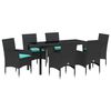 vidaXL Set di tavolo e sedie 7 pz Nero Rattan in PE