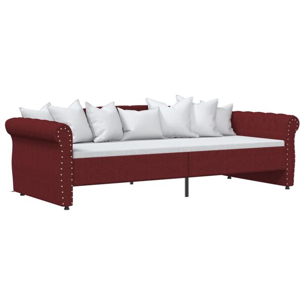 vidaXL Dormeuse con Presa USB Rosso Vino in Tessuto 90x200 cm