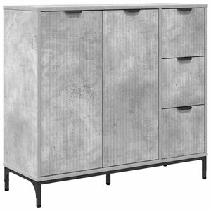 vidaXL Credenza Grigio cemento 89,5 x 33 x 82 cm Legno multistrato