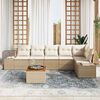 vidaXL Set Divano da Giardino 7 pcs Beige e Crema polyrattan