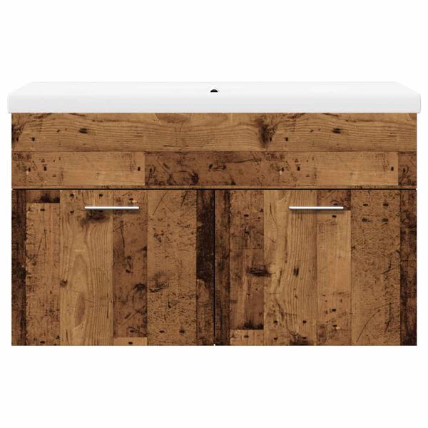 vidaXL Set Mobili da Bagno 2 pz Legno Antico in Legno Multistrato