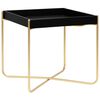 vidaXL Tavolino Laterale Nero e Oro 38x38x38,5 cm in MDF