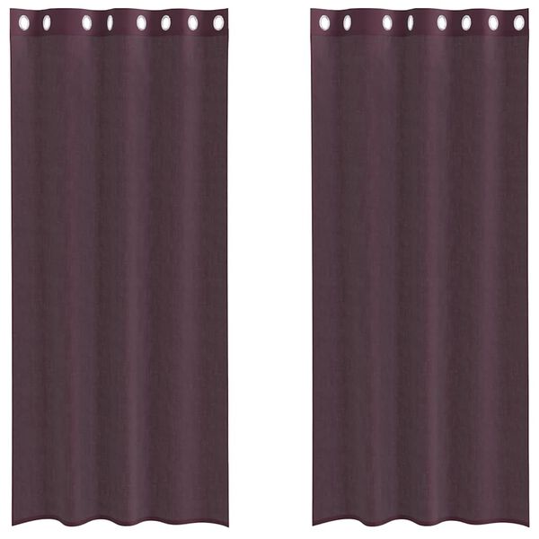 vidaXL Tende in Voile con Occhielli 2 pz Viola 140x225 cm