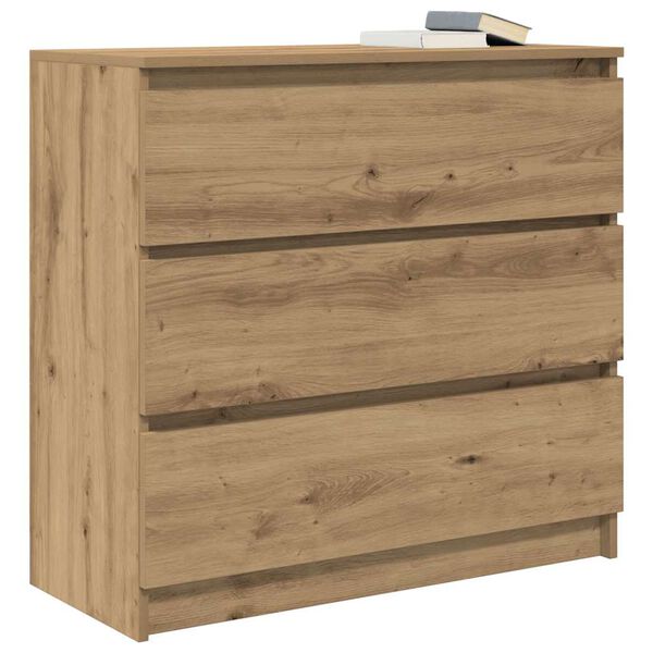vidaXL Credenza Rovere Artigianale 80x35x76 cm in Legno Multistrato