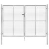 vidaXL Cancello da Giardino in Acciaio Zincato 306x175 cm Argento