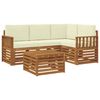 vidaXL Set di divani da esterno 5 pz Naturale e Crema Poliestere