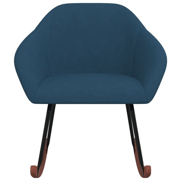 vidaXL Sedia a Dondolo Blu in Tessuto